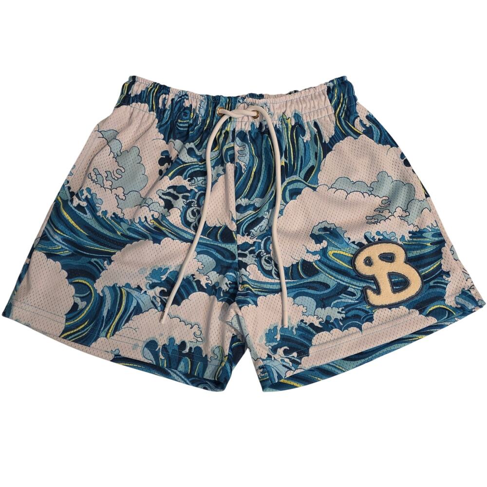 BKTSQD Great Wave All Over Print Mesh Shorts Medium
